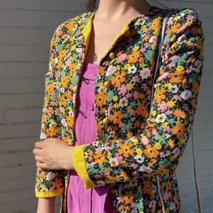 Vintage 60s Floral Duster Coat